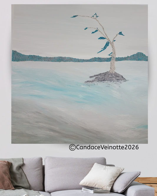 Peninsula Lake Original Acrylic Abstract Painting