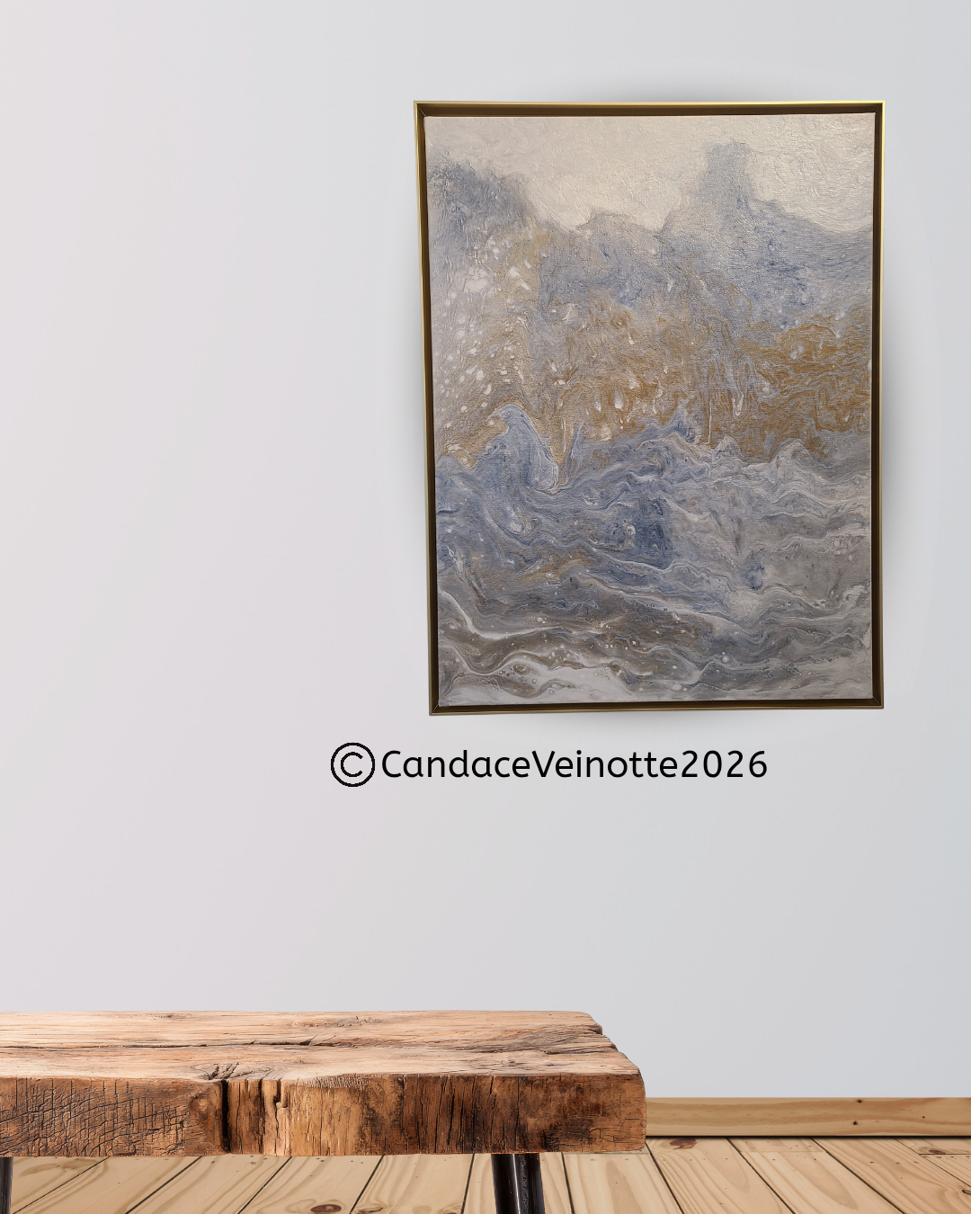 Golden Peaks Original Acrylic Abstract Painting