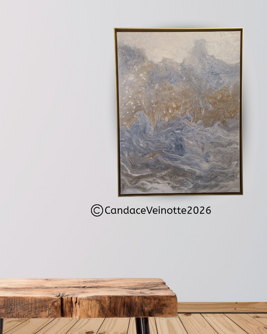 Golden Peaks Original Acrylic Abstract Painting