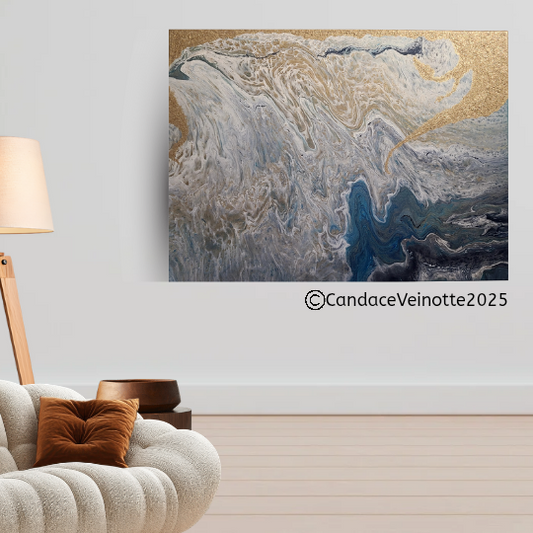 Golden Shores Original Acrylic Abstract Painting